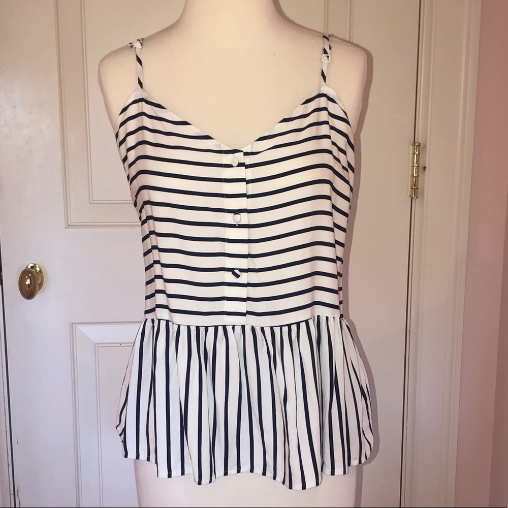 Cupcakes and Cashmere Navy and White Striped Top